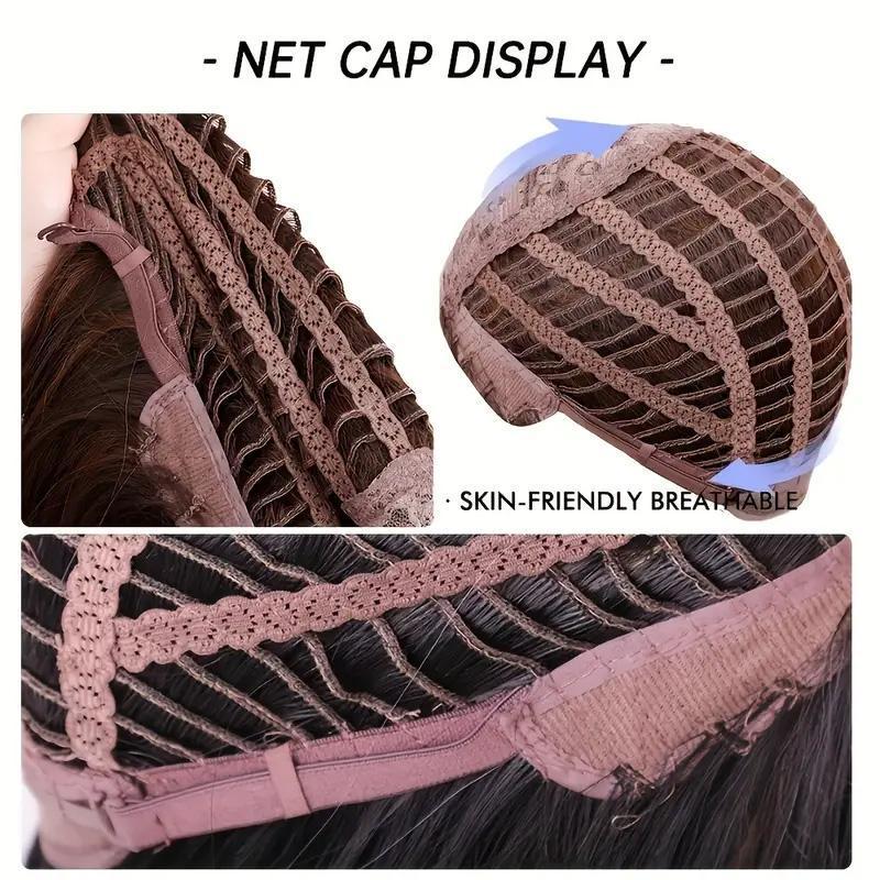 Long Pink Wig Synthetic Heat Resistant Nature Curly Wavy Wigs With Hair Bangs For Party Daily Cosplay