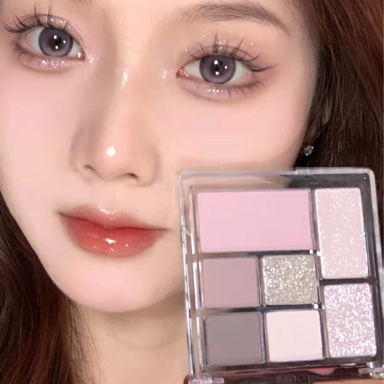 MEIBAOGE Seven Color Makeup Eyeshadow Plate Fine Flash Shimmer Transparent Earth Color Pearlescent Matte Makeup Ins Eyeshadow