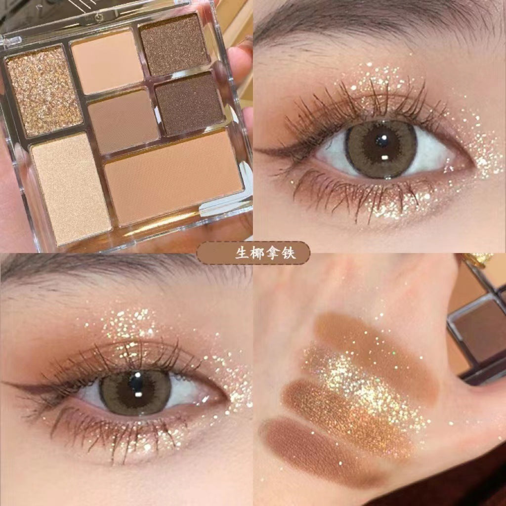 MEIBAOGE Seven Color Makeup Eyeshadow Plate Fine Flash Shimmer Transparent Earth Color Pearlescent Matte Makeup Ins Eyeshadow