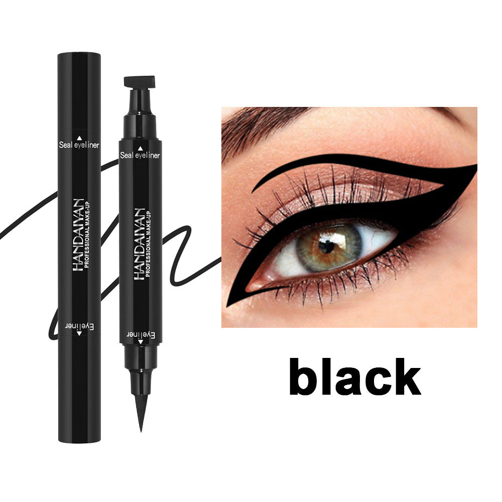 Triangle Eyeliner Seal Color Double Eyeliner Pen Waterproof Sweat-proof Quick-drying Handaiyan Makeup