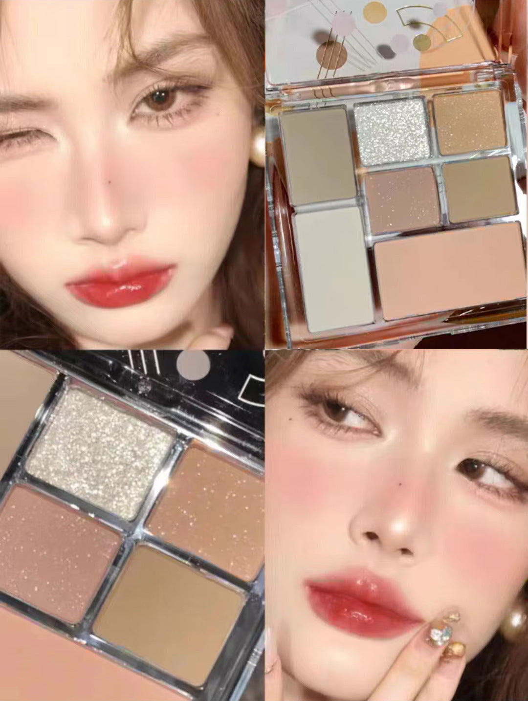 MEIBAOGE Seven Color Makeup Eyeshadow Plate Fine Flash Shimmer Transparent Earth Color Pearlescent Matte Makeup Ins Eyeshadow