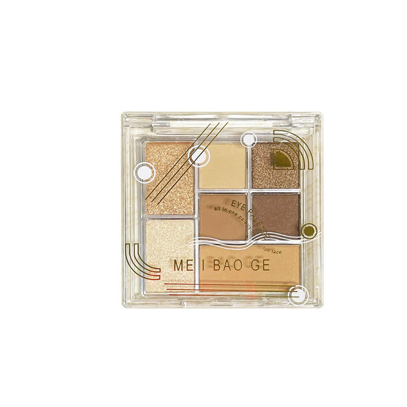 MEIBAOGE Seven Color Makeup Eyeshadow Plate Fine Flash Shimmer Transparent Earth Color Pearlescent Matte Makeup Ins Eyeshadow