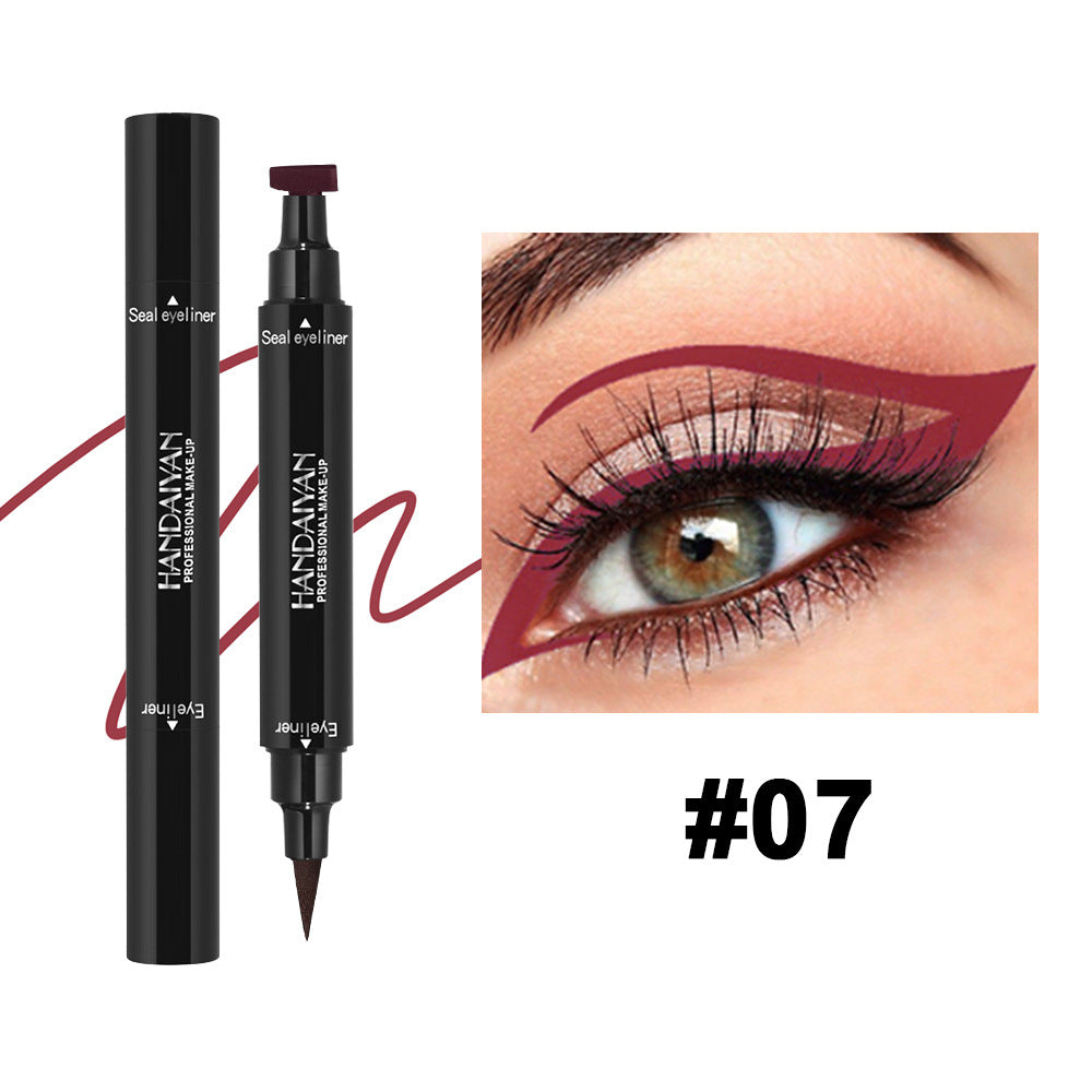 Triangle Eyeliner Seal Color Double Eyeliner Pen Waterproof Sweat-proof Quick-drying Handaiyan Makeup