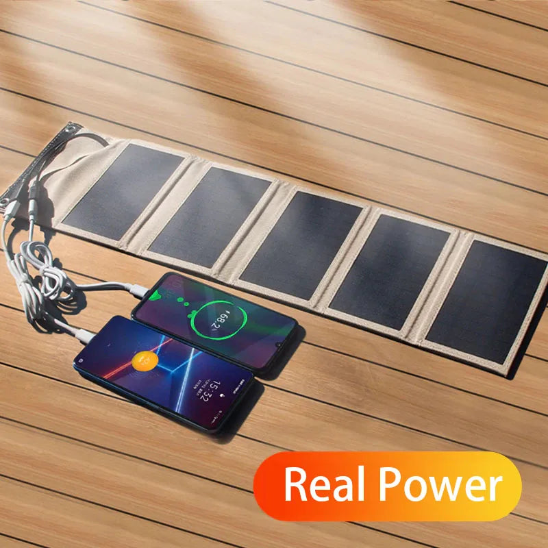 Solar panel 5V 2USB Portable Foldable Waterproof For cell phone power bank