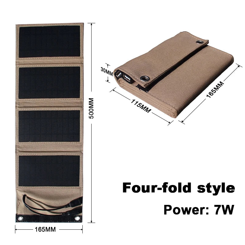 Solar panel 5V 2USB Portable Foldable Waterproof For cell phone power bank
