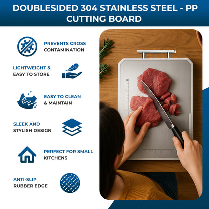 Double-Sided Stainless Steel Cutting Board