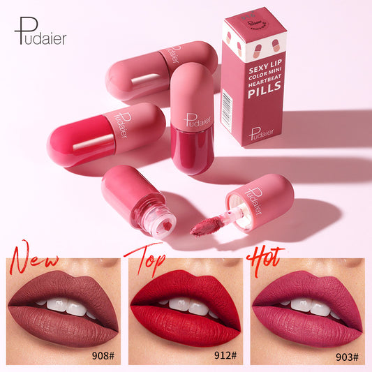 Mini-capsule Lip Glaze Velvet Mist Color Rendering Non-stick