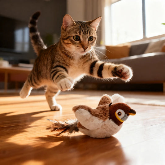 Interactive Fluffy Bird Cat Toy