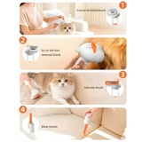 Battery Operated Pet Comb Deshedding Tool Compacts 4 in 1 Pet Grooming Brush