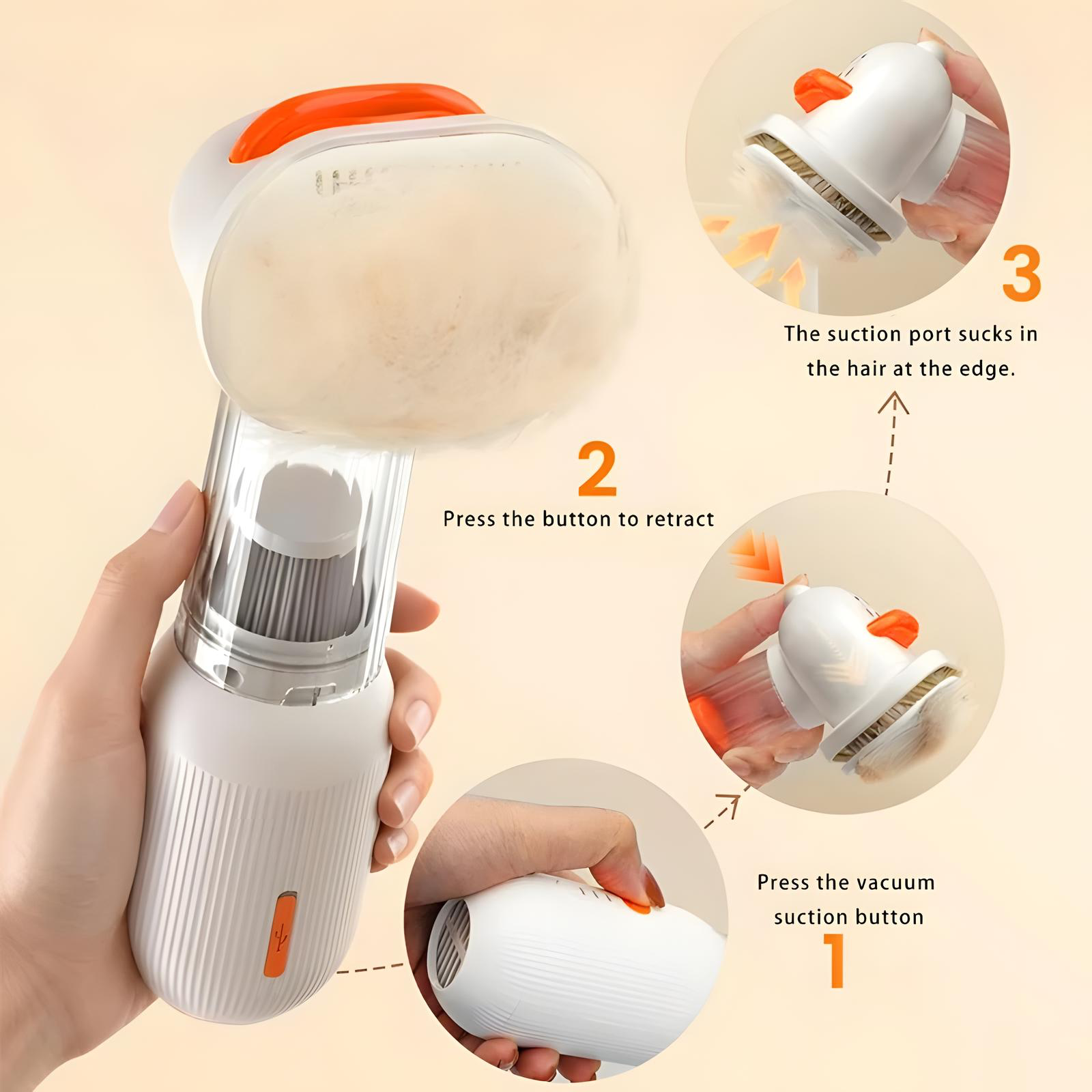 Battery Operated Pet Comb Deshedding Tool Compacts 4 in 1 Pet Grooming Brush