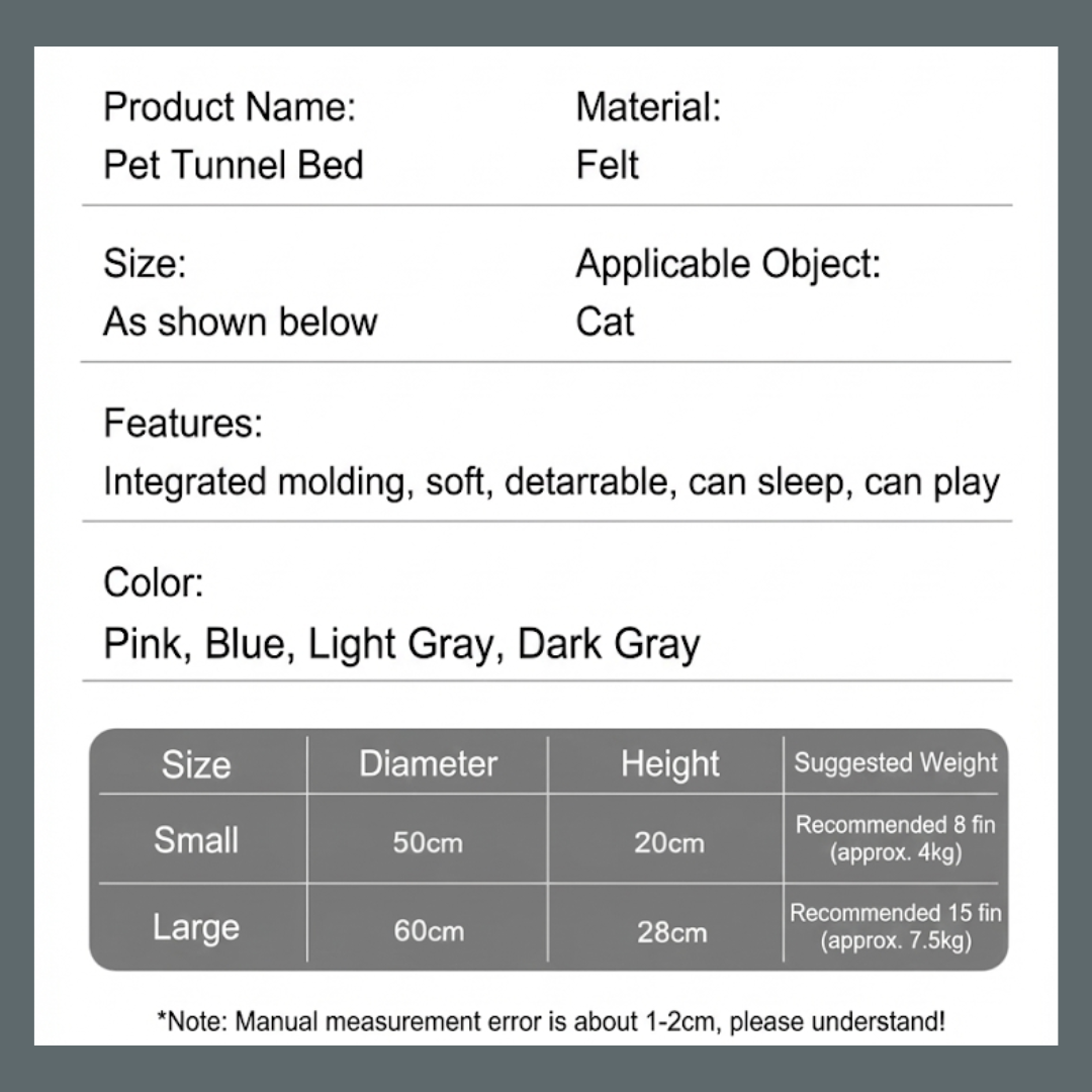 Donut Cat Tunnel Bed